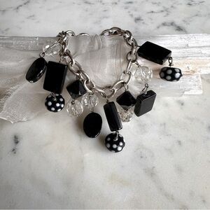 Silver Metal Toggle Beaded Bracelet